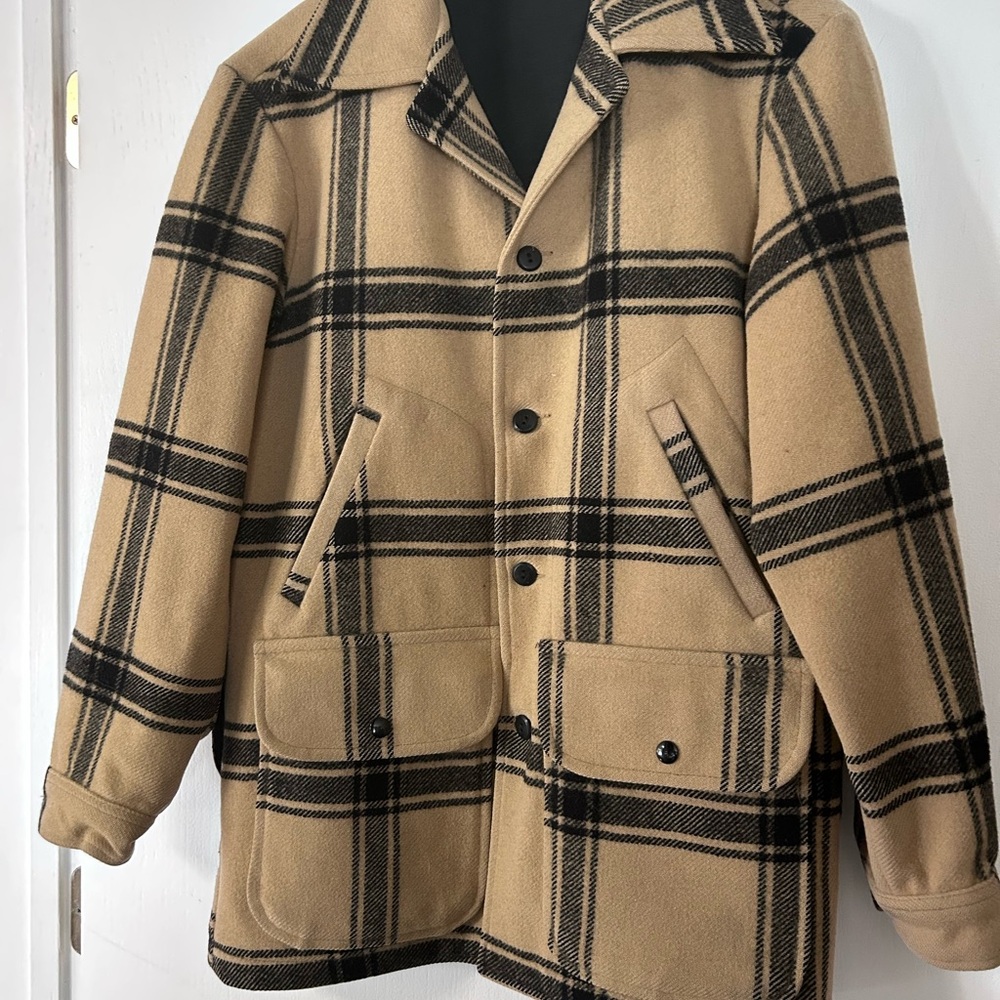 Pendleton Tan and Black Plaid Field Jacket